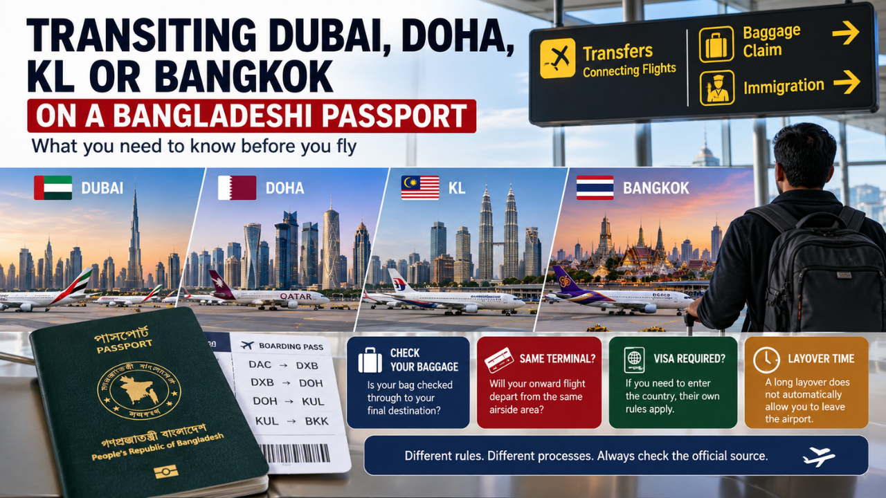 Transiting Dubai, Doha, KL or Bangkok on a Bangladeshi Passport